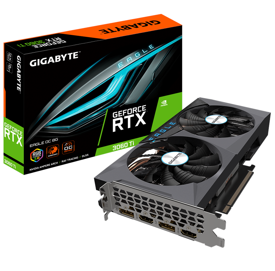 Karta graficzna - GIGABYTE GeForce RTX 3060 Ti EAGLE OC - 8GB GDDR6 RAM - Karta graficzna - GV-N306TEAGLE OC-8GD