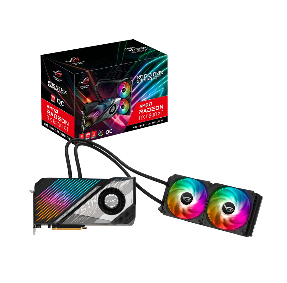 Karta graficzna - ASUS Radeon RX 6800 XT ROG STRIX LC OC - 16GB GDDR6 RAM - Karta graficzna - 90YV0FL0-M0NM00