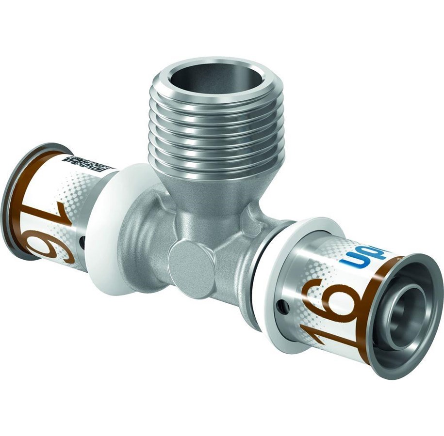 Systemy Alu pex - Uponor s-press plus tee adapter male thread 25 mm x 34 - 1070593