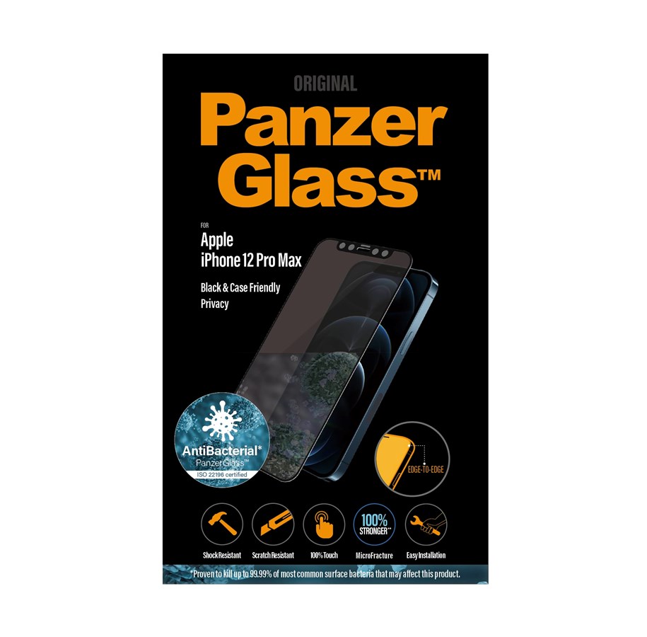 Telefon - szklo ochronne - PanzerGlass Privacy Screen Protector Apple iPhone 12 Pro Max | Edge-to-Edge - PANZERP2712