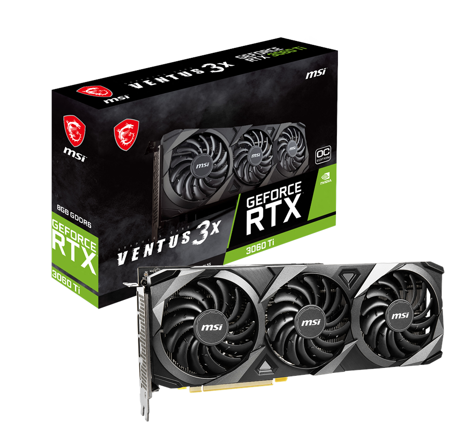 Karta graficzna - MSI GeForce RTX 3060 Ti VENTUS 3X OC - 8GB GDDR6 RAM - Karta graficzna - RTX 3060 Ti VENTUS 3X OC