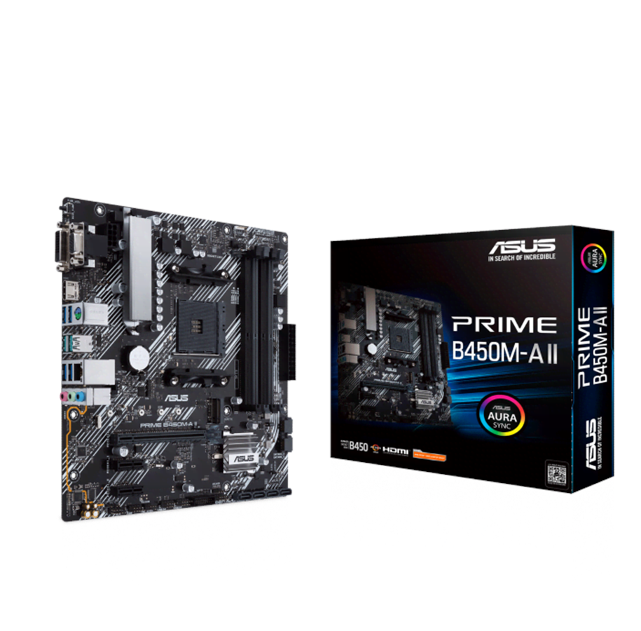 Plyta glówna - ASUS PRIME B450M-A II Płyta główna - AMD B450 - AMD AM4 - DDR4 RAM - Micro-ATX - 90MB15Z0-M0EAY0