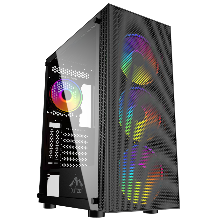 Obudowa komputerowa - DUTZO C720 Mesh Airflow RGB - Obudowa komputerowa - Miditower - Czarny - C720_TG_RGB-B