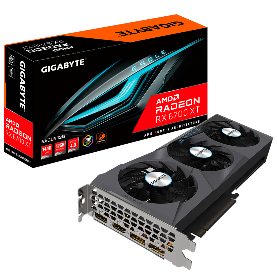 Karta graficzna - GIGABYTE Radeon RX 6700 XT EAGLE - 12GB GDDR6 RAM - Karta graficzna - GV-R67XTEAGLE-12GD