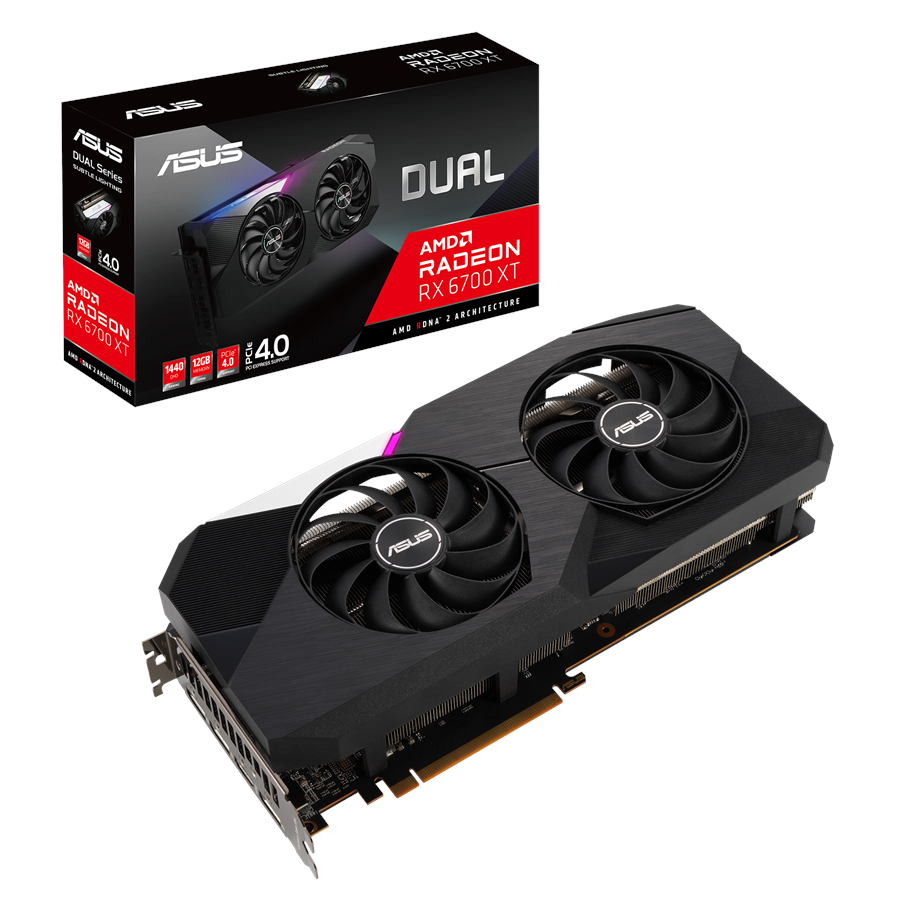 Karta graficzna - ASUS Radeon RX 6700 XT DUAL - 12GB GDDR6 RAM - Karta graficzna - 90YV0G82-M0NA00
