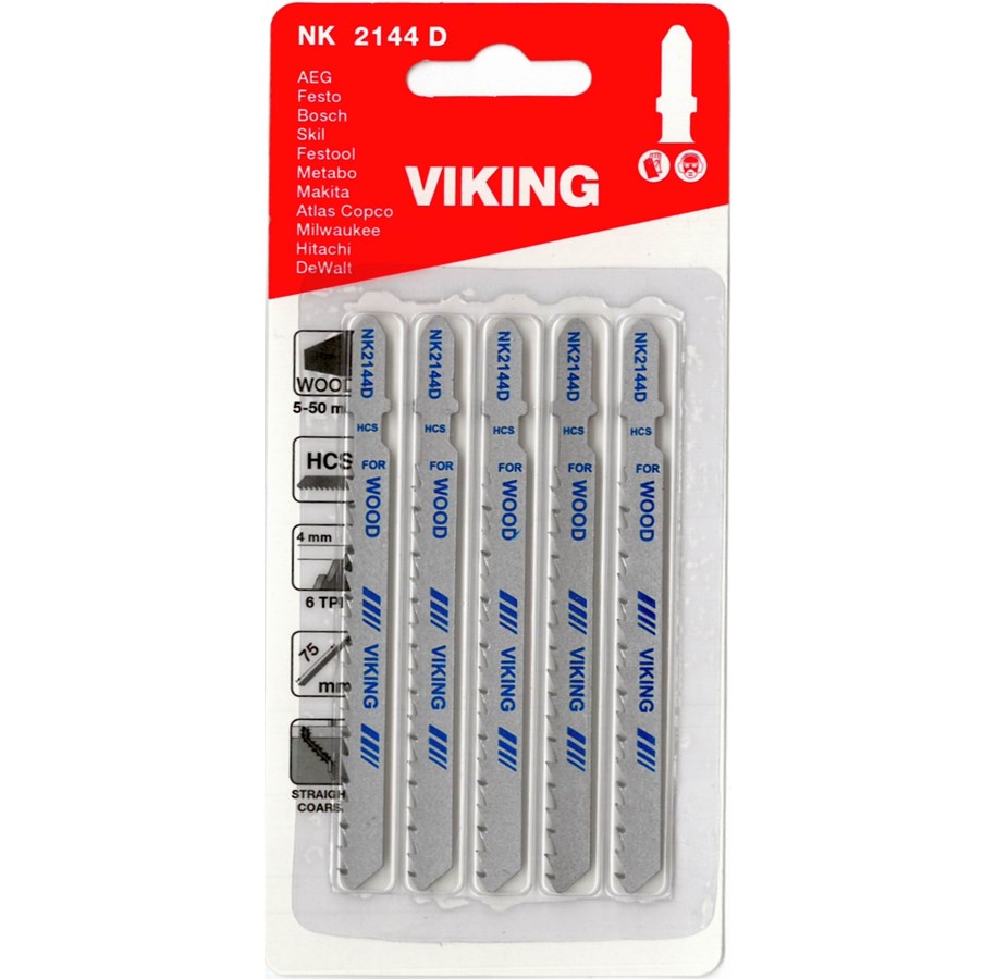 Wyrzynarka - Viking Jigsaw Blades 2144D cards of 5 blades - 5701604214446