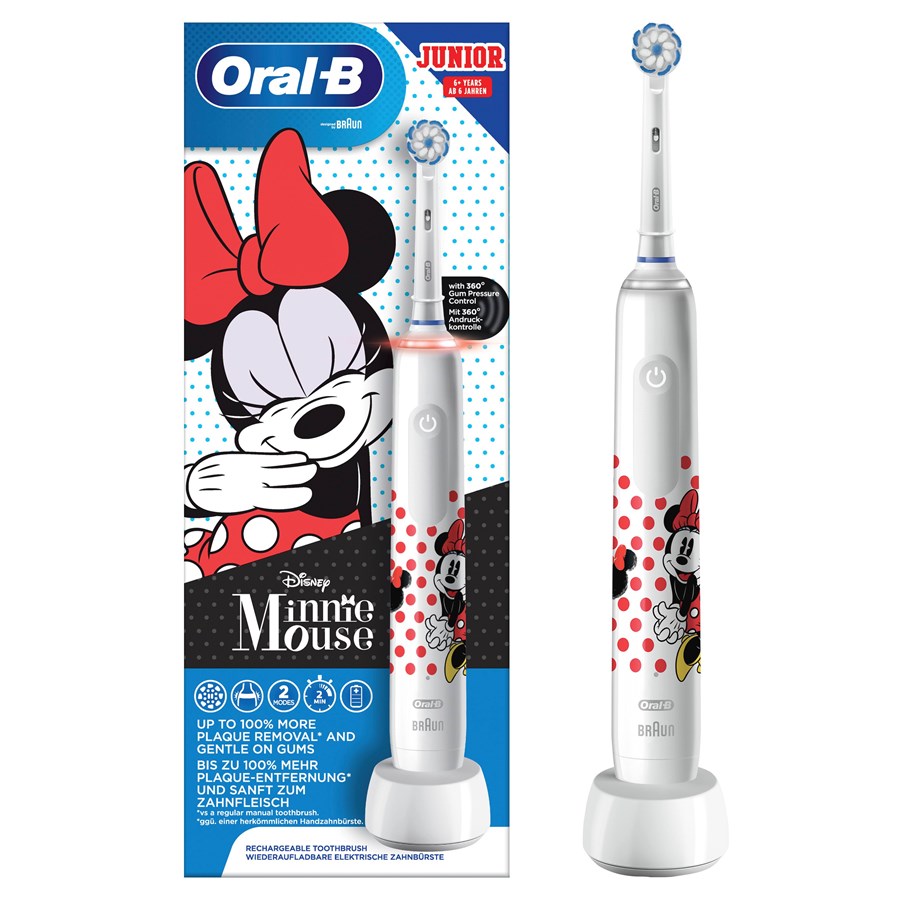 Szczoteczka elektryczna do zebów - Oral-B Elektryczna szczoteczka do zębów Pro 3 Junior Minnie Sensitive - 4210201396123