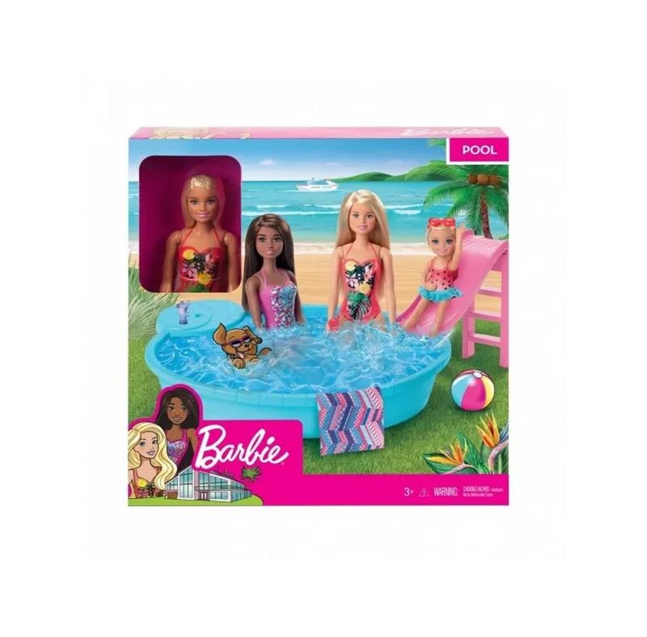 Zestawy do zabawy - Barbie Basen i zestaw zabaw dla lalek - GHL91