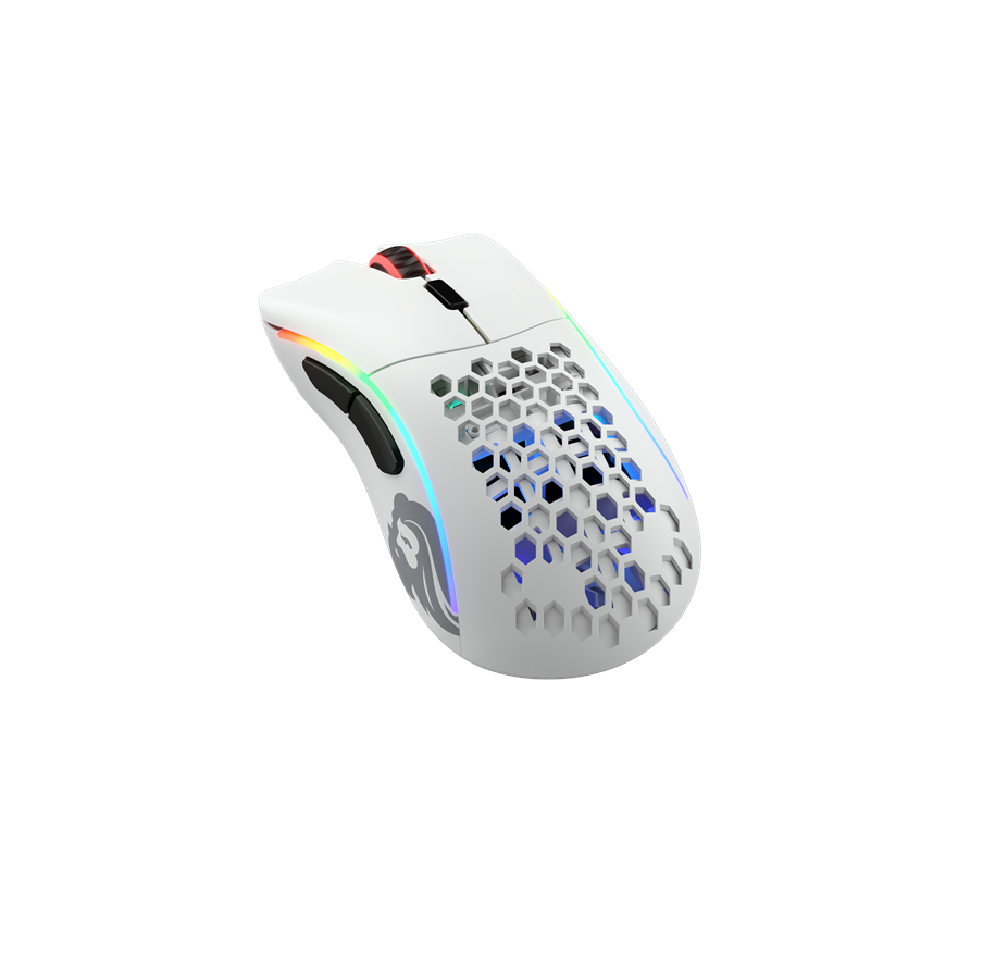 Myszka - Glorious Model D- Wireless - Matte White - Myszka do gier - Optyczny - 6 - Biały z RGB - GLO-MS-DMW-MW