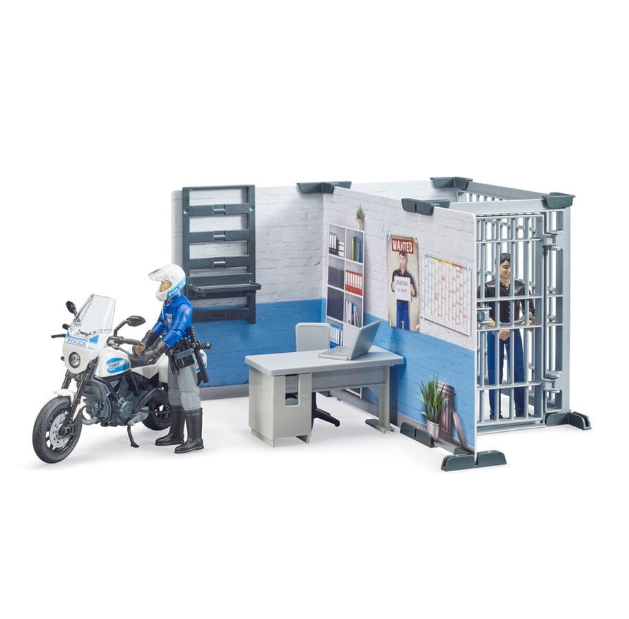 Figurki - Bruder bworld Posterunek policji z motocyklem policyjnym - 425896