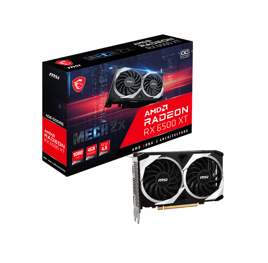 Karta graficzna - MSI Radeon RX 6500 XT MECH 2X OC - 4GB GDDR6 RAM - Karta graficzna - RX 6500 XT MECH 2X 4G OC