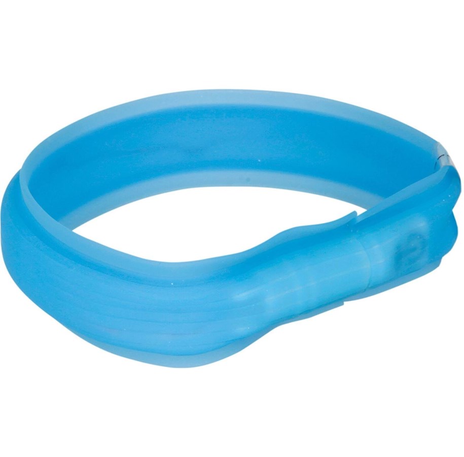 Psy - Trixie Flash Light Band USB Adjustable LED Safety Collar Blue Size: L-XL 70cm/30mm - TX12672