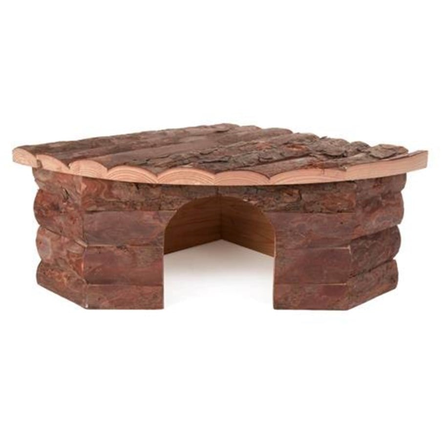 Gryzonie - Trixie Jesper corner house dwarf rabbits bark wood 42 × 15 × 30/30 cm - TX62043