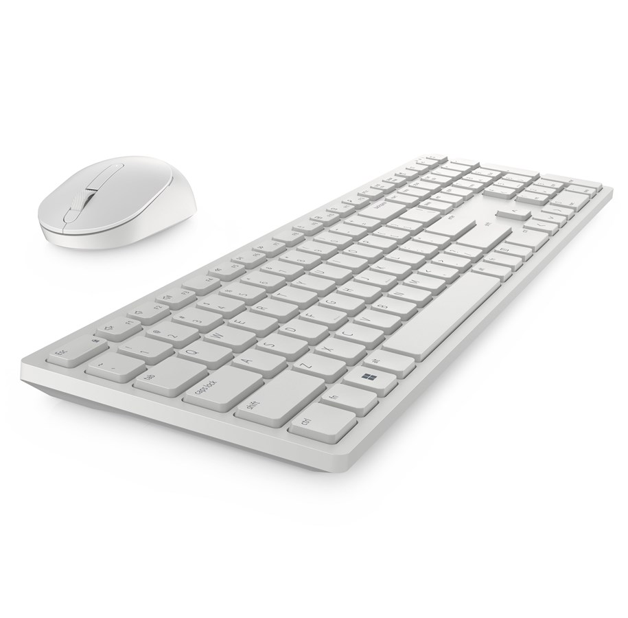 Klawiatura - Dell Pro Keyboard and Mouse - KM5221W - Zestaw klawiatura i mysz - Nordycki - Biały - KM5221W-WH-NOR