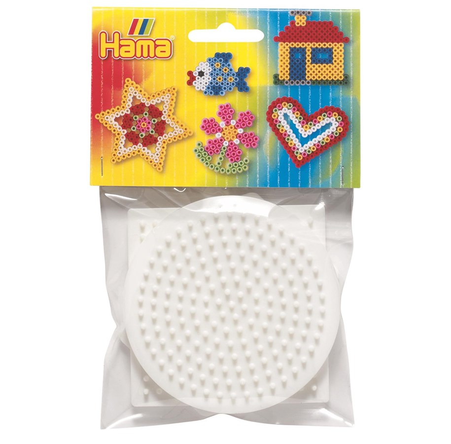 Kreatywne gry - Hama Ironing beads Pegboards Circle Square Heart 3 pcs - 4451