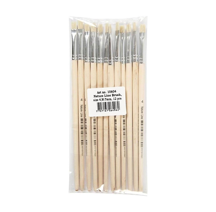 Materialy hobbystyczne - Creativ Company Wooden brushes No. 4 short handle 12pcs. - 10604