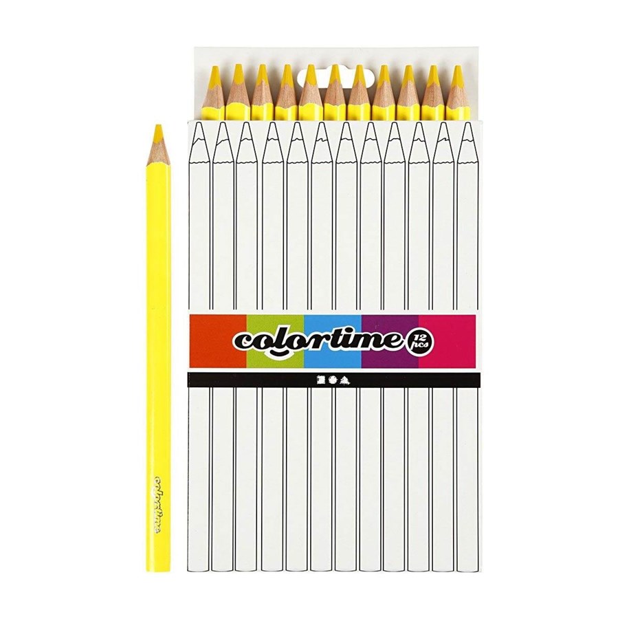 Materiały hobbystyczne - Creativ Company Triangular Jumbo colored pencils - Yellow 12pcs. - 38170