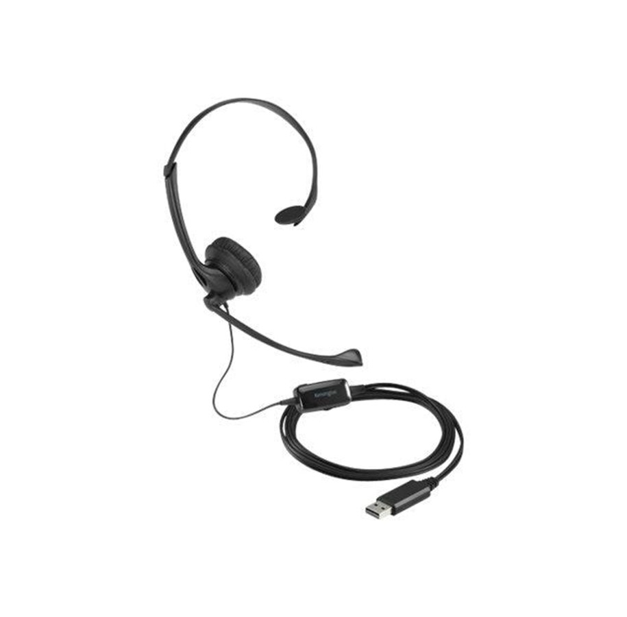 Sluchawki, zestaw sluchawkowy - Kensington USB Mono Headset Inline controls USB A - K80100WW