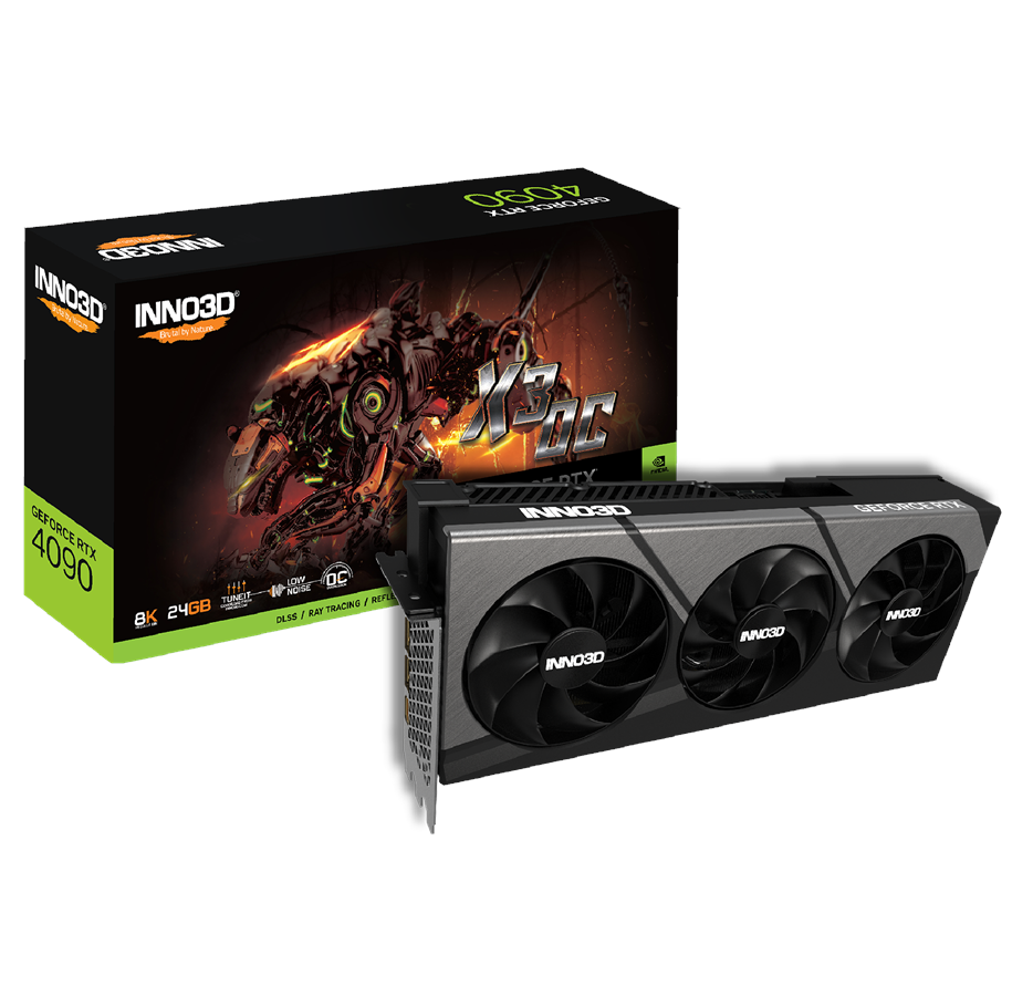 Karta graficzna - Inno3D GeForce RTX 4090 X3 OC - 24GB GDDR6X RAM - Karta graficzna - N40903-246XX-18332989