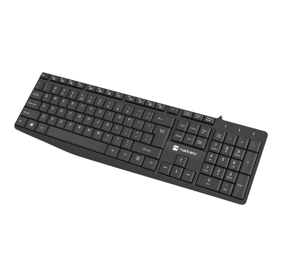 Klawiatura - Natec Nautilus - keyboard - QWERTY - US - black - Klawiatury - Angielski (US) - Czarny - NKL-1950