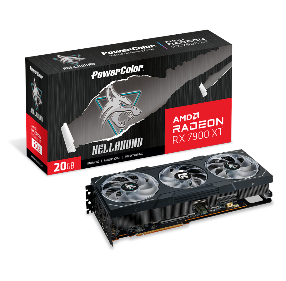 Karta graficzna - PowerColor Radeon RX 7900 XT Hellhound - 20GB GDDR6 RAM - Karta graficzna - RX7900XT 20G-L/OC