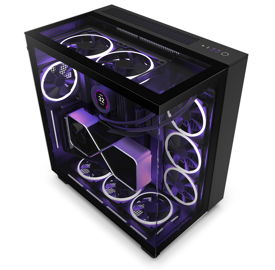 Obudowa komputerowa - NZXT H9 Elite - All Black - Obudowa komputerowa - Miditower - Czarny - CM-H91EB-01