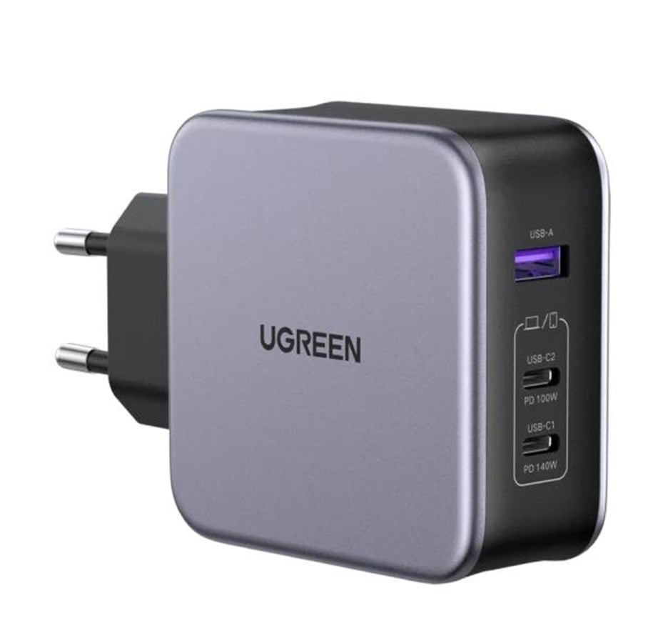 Telefon - Adapter i Ladowarka - UGREEN Nexode 140W USB-C PD GaN Charger-3 Ports Wall Charger + 1.5m USB-C cable - Black - 90549