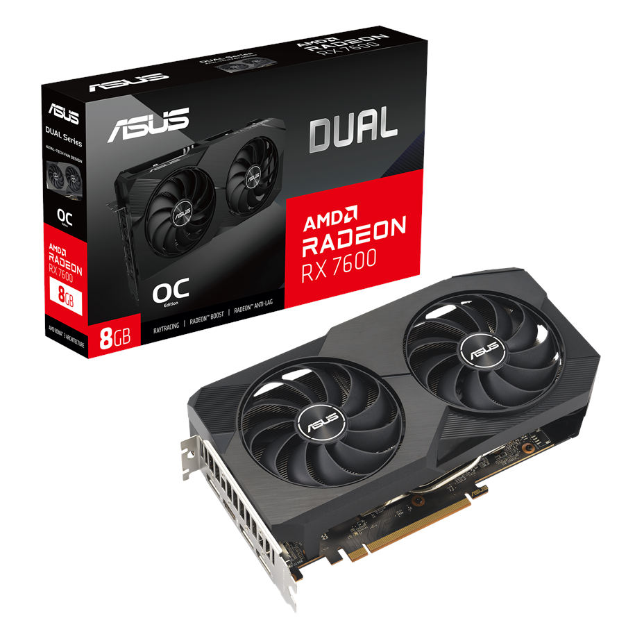 Karta graficzna - ASUS Radeon RX 7600 DUAL OC - 8GB GDDR6 RAM - Karta graficzna - 90YV0IH1-M0NA00