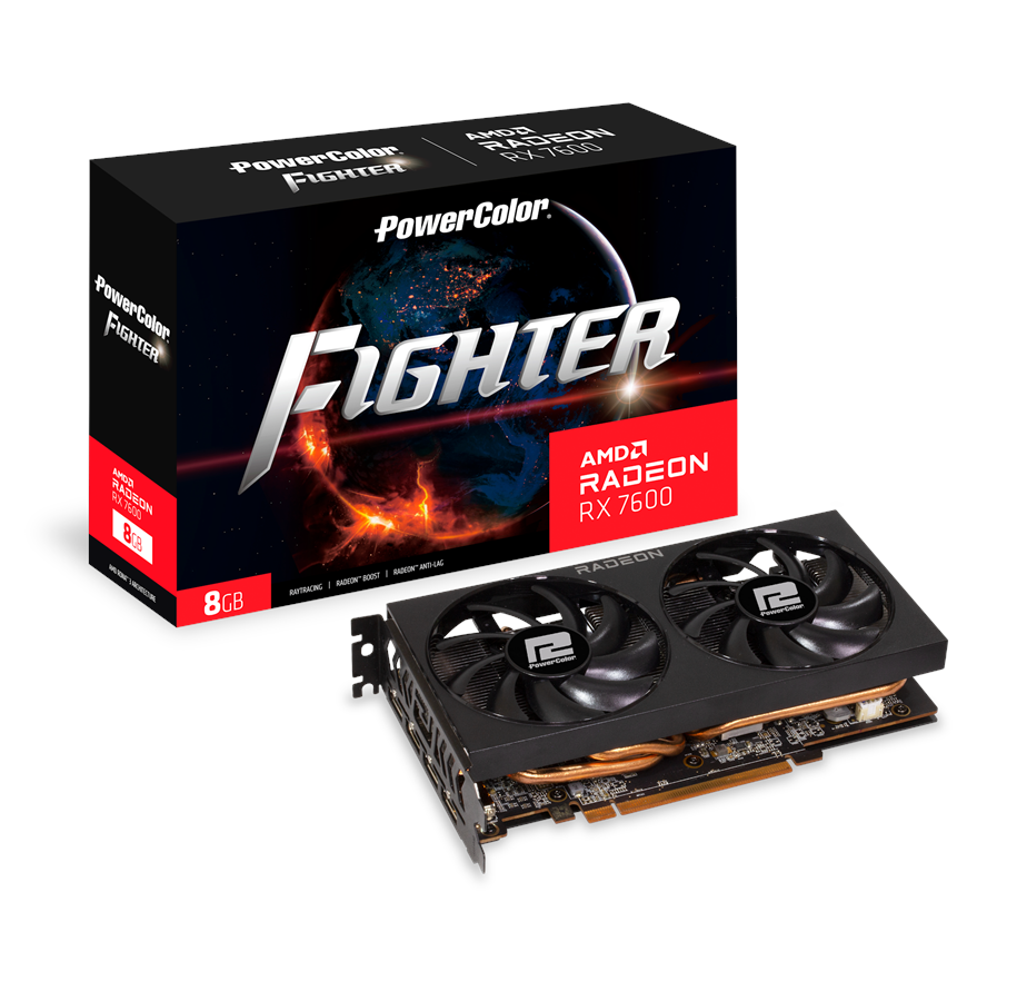 Karta graficzna - PowerColor Radeon RX 7600 Fighter - 8GB GDDR6 RAM - Karta graficzna - RX7600 8G-F