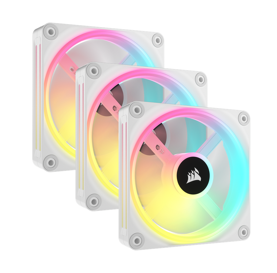 Wentylator obudowy - Corsair iCUE LINK QX120 RGB Starter Kit - White - Wentylator obudowy - 120mm - Biały z oświetleniem RGB - 37 dBA - CO-9051006-WW