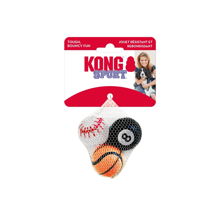 Psy - KONG Dog Toy Sport Balls XSmall 4cm Assorted Colors (3-Pack) - 340501
