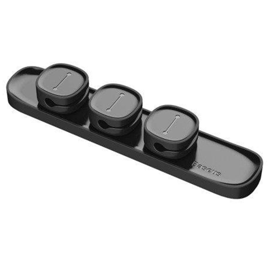 Akcesoria sieciowe - Baseus  Peas Magnetic Cable Clip Black - ACWDJ-01