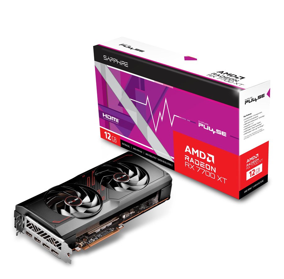 Karta graficzna - Sapphire Radeon RX 7700 XT Pulse - 12GB GDDR6 RAM - Karta graficzna - 11335-04-20G