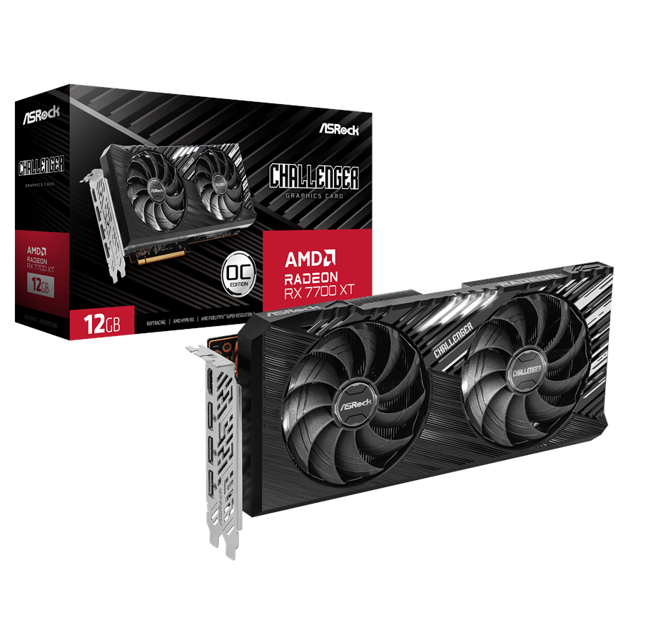 Karta graficzna - ASRock Radeon RX 7700 XT Challenger OC - 12GB GDDR6 RAM - Karta graficzna - 90-GA4QZZ-00UANF