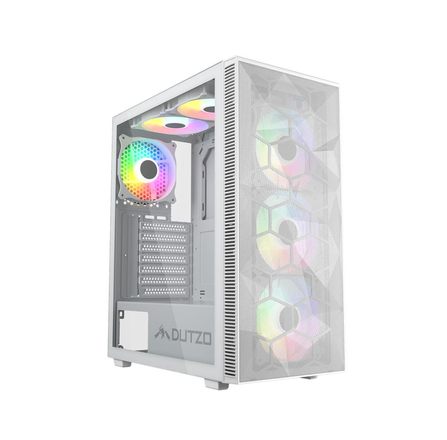 Obudowa komputerowa - DUTZO C330 TG RGB - Obudowa komputerowa - Miditower - Biały - C330TGRGB-W