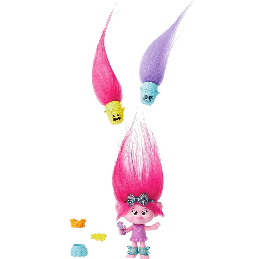 Lalki i akcesoria - Mattel Dreamworks Trolls Band Together Hair Pops Poppy Small Doll & Accessories - 0194735 13866 1