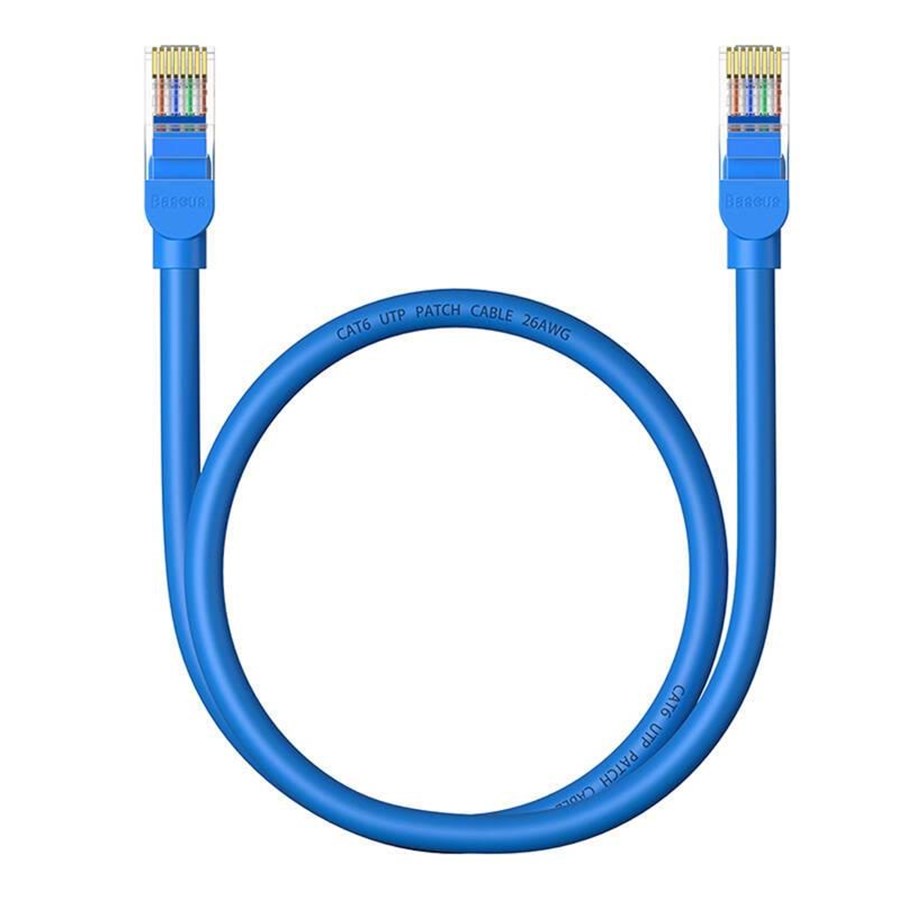 Kabel sieciowy - Baseus Round Cable Ethernet RJ45 Cat.6 0.5m (blue) - Niebieski - 0.5m - B00133204311-00