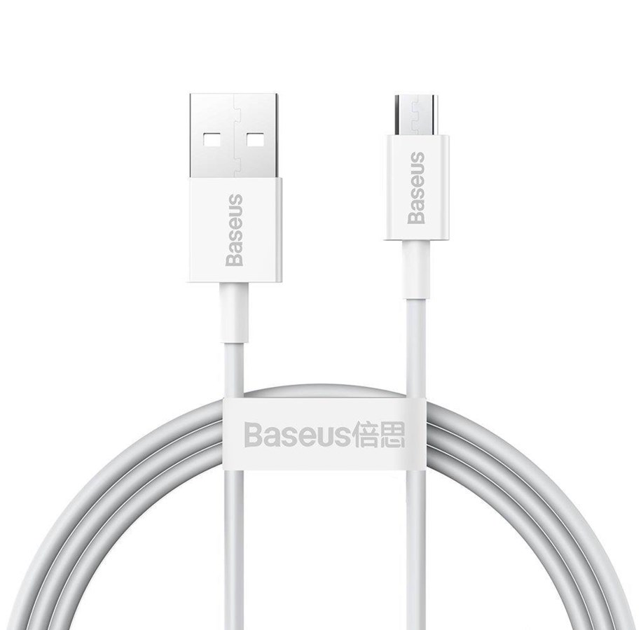 Kabel USB - Baseus Superior Series Cable USB to micro USB 2A 1m (white) - CAMYS-02