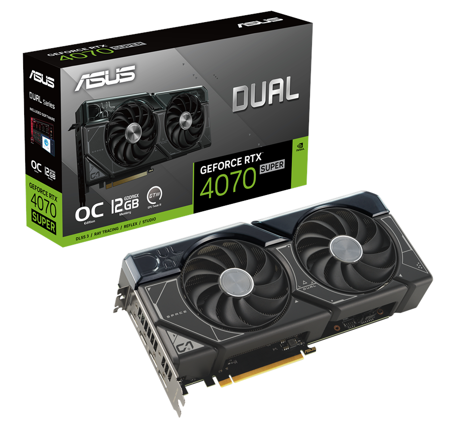 Karta graficzna - ASUS GeForce RTX 4070 SUPER DUAL OC - 12GB GDDR6X RAM - Karta graficzna - 90YV0K82-M0NA00