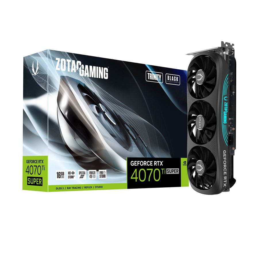 Karta graficzna - ZOTAC GeForce RTX 4070 Ti SUPER Black - 16GB GDDR6X RAM - Karta graficzna - ZT-D40730D-10P