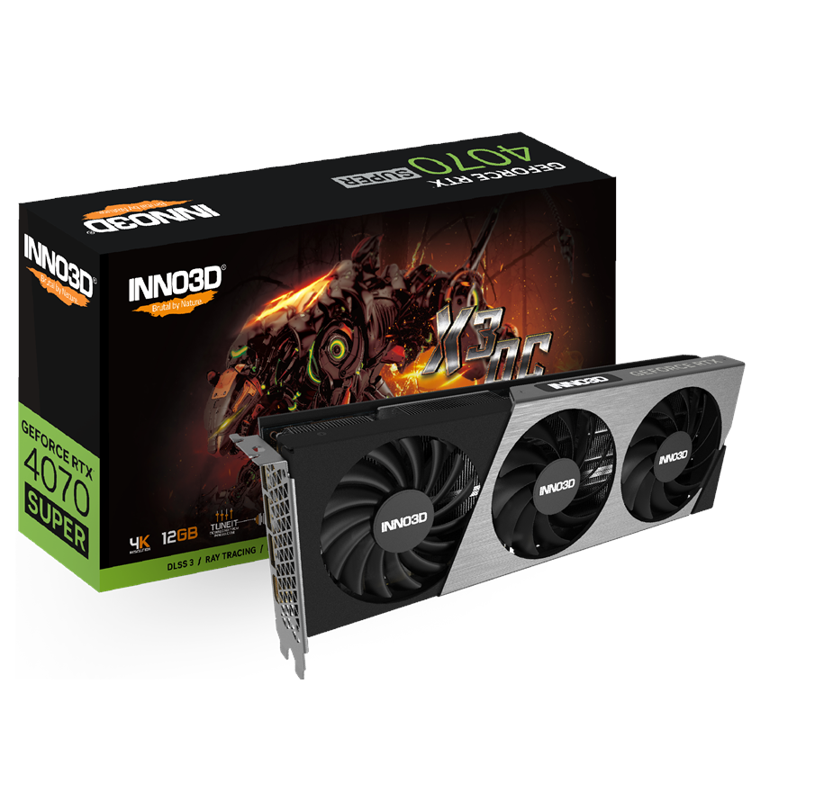 Karta graficzna - Inno3D GeForce RTX 4070 SUPER X3 OC - 12GB GDDR6X RAM - Karta graficzna - N407S3-126XX-186162L