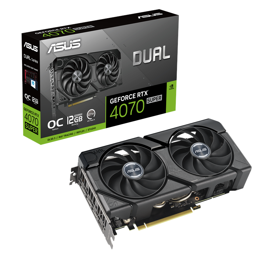 Karta graficzna - ASUS GeForce RTX 4070 SUPER DUAL EVO OC - 12GB GDDR6X RAM - Karta graficzna - 90YV0KC0-M0NA00
