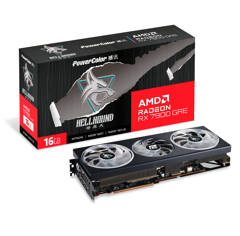 Karta graficzna - PowerColor Radeon RX 7900 GRE Hellhound OC - 16GB GDDR6 RAM - Karta graficzna - RX7900GRE 16G-L/OC