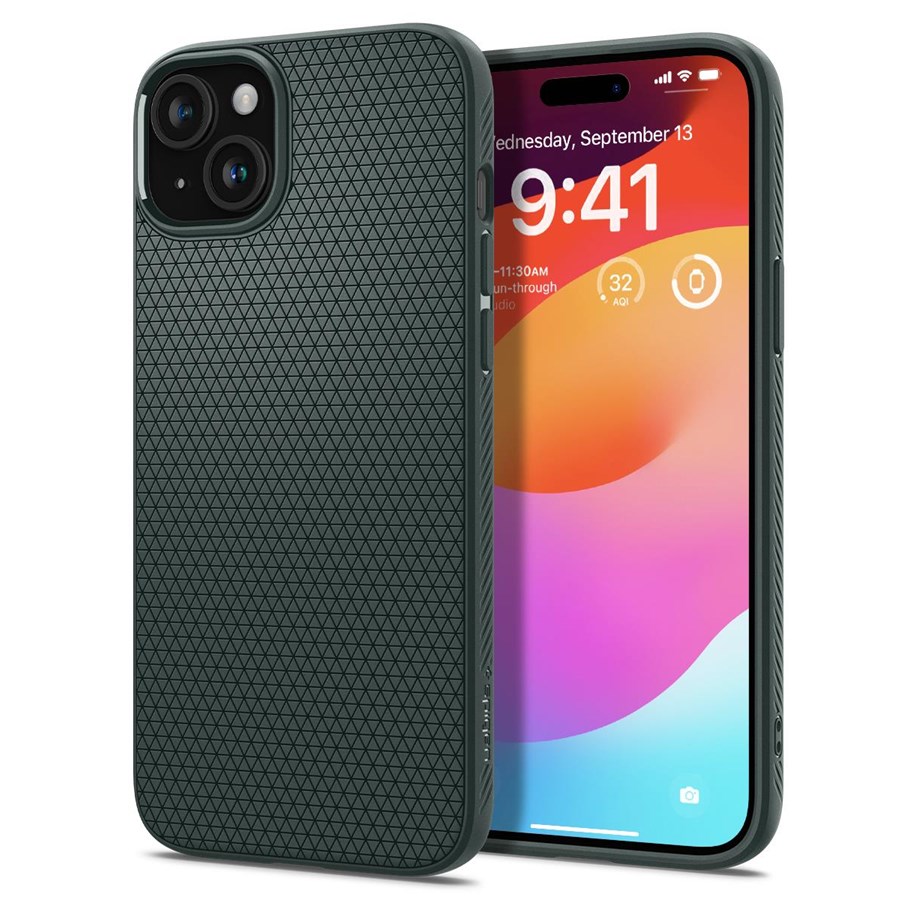 Telefon - Pokrowiec i etui - Spigen Liquid Air - abyss green - iPhone 15 - ACS06792