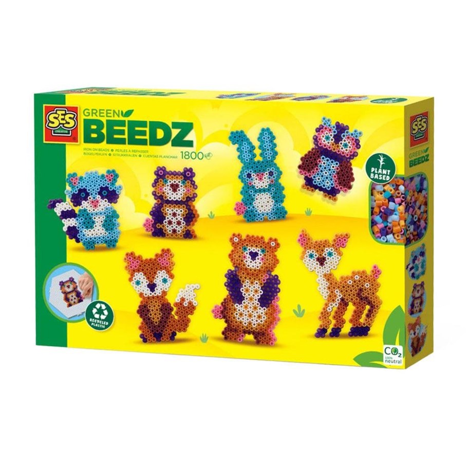 Kreatywne gry - SES Creative Green Beedz - Iron on bead set Forest animals - 06407