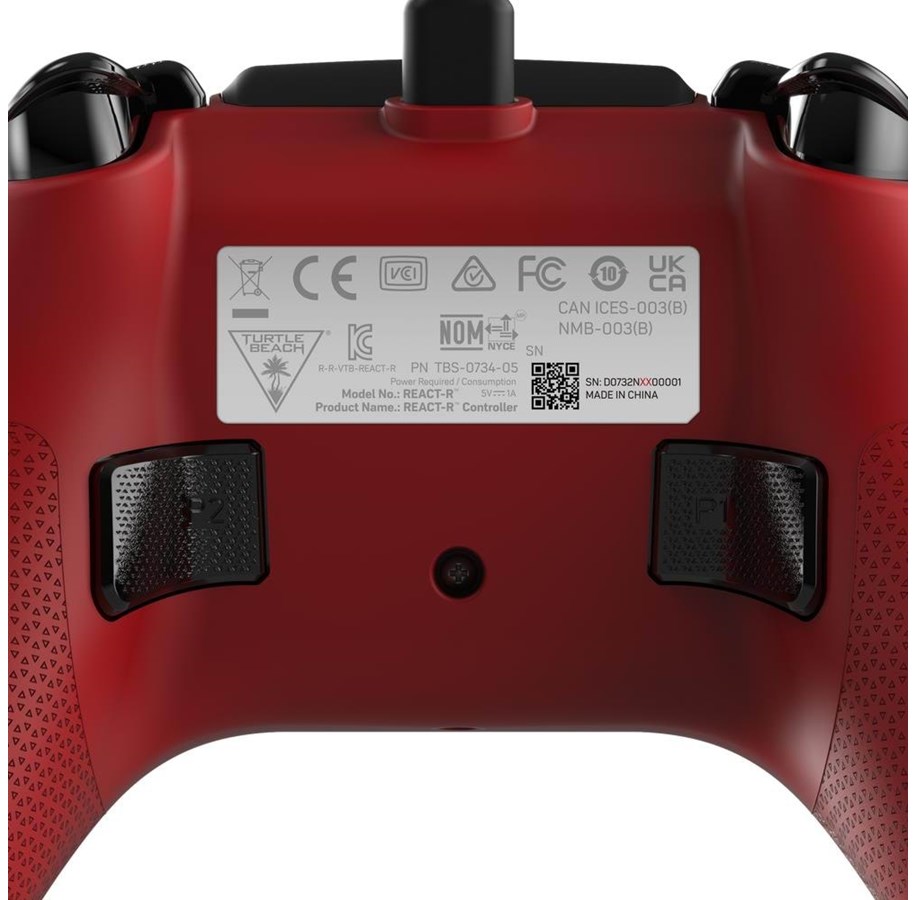 Turtle Beach REACT-R Wired Xbox Controller - Red Gamepad With Audio Controls & Superhuman Hearing