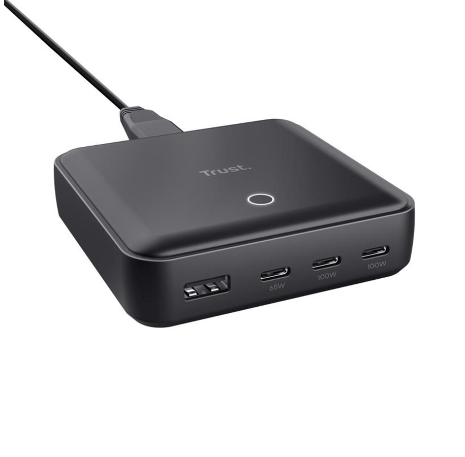 Telefon - Adapter i Ladowarka - Trust Maxo 100W 4-port USB Desktop Charger - Black - 25242