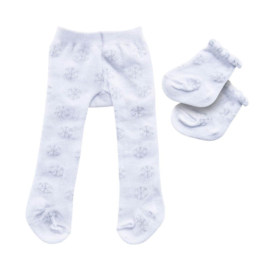 Lalki i akcesoria - Heless Doll Tights with Socks - Snowflakes 35-45 cm - 478