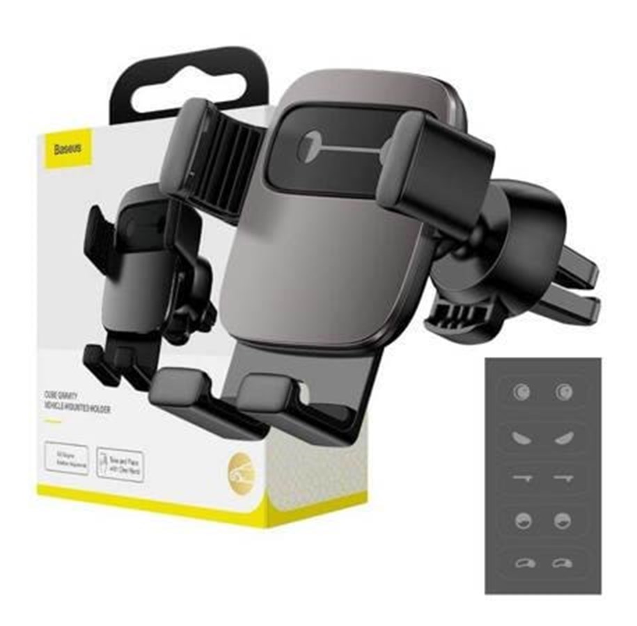 Telefon - Inne akcesoria - Baseus Cube Gravitational car holder on ventilation grid (Black) - SUYL-FK01