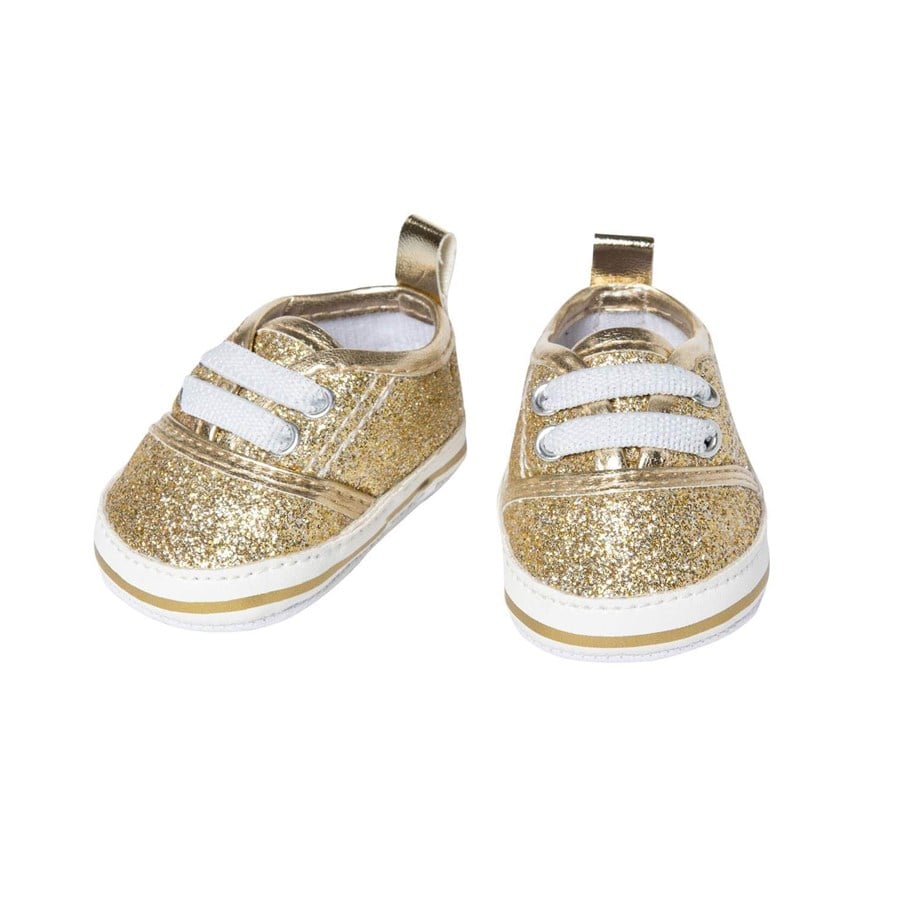 Lalki i akcesoria - Heless Doll sneakers Glitter Gold 30-34 cm - 1461